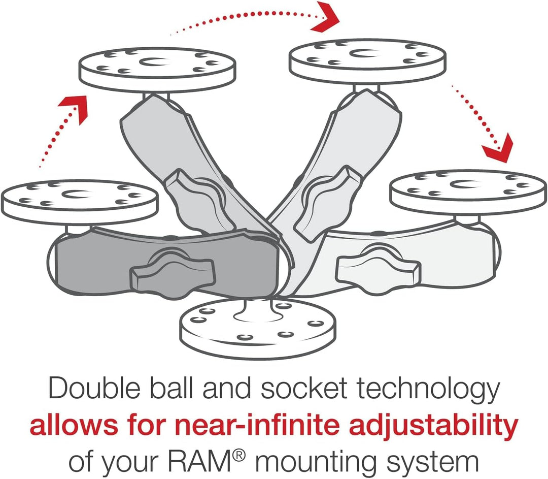 Rammount Powersports Double Socket Arm
