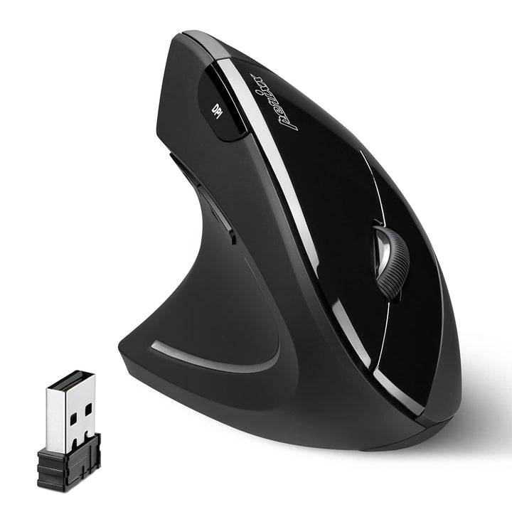 Perixx PERIMICE-713 Ergonomische Linkshänder Maus - Vertikales Design - 2,4GHz - 800/1200/1600 DPI K