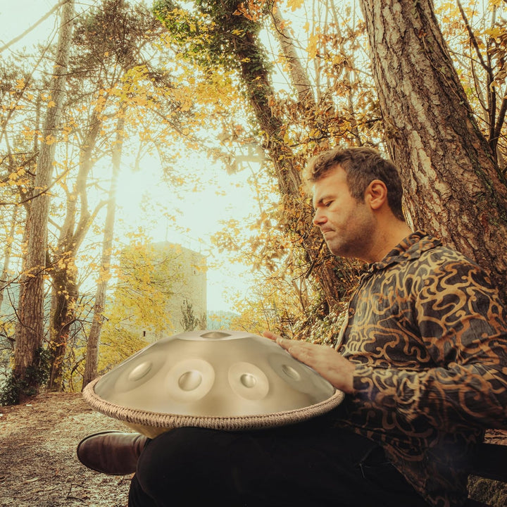 ANTETOK Harmonic Handpan Drum in d-Dur 10 Töne 22 Zoll Stahl mit weicher Handpan Tasche，Harmonische
