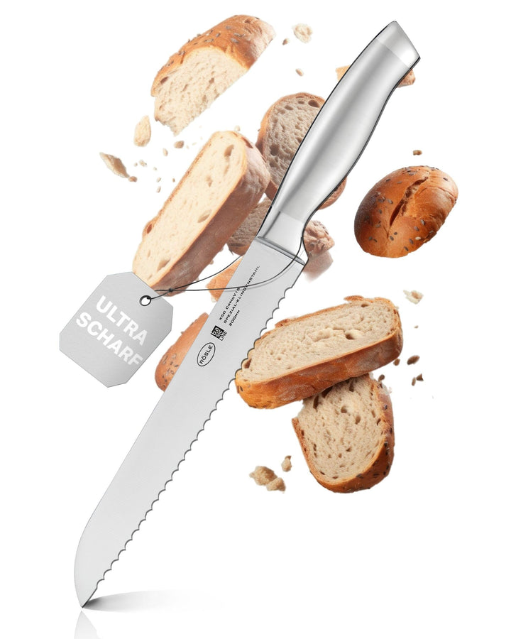 RÖSLE Brotmesser Basic Line, Hochwertiges Küchenmesser zum Schneiden von Brot, Brötchen und Baguette