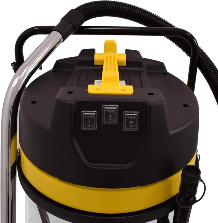 Syntrox Germany Industriesauger Samaka XL Edelstahl, 3 Saugturbinen, Grossraumsauger, Leistungsstark