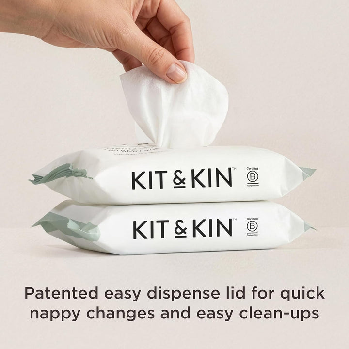 Kit &amp; Kin Feuchttücher Baby 600 Stück (10 Packungen), Hypoallergen Dermatologen Geprüft 99% Wasser W