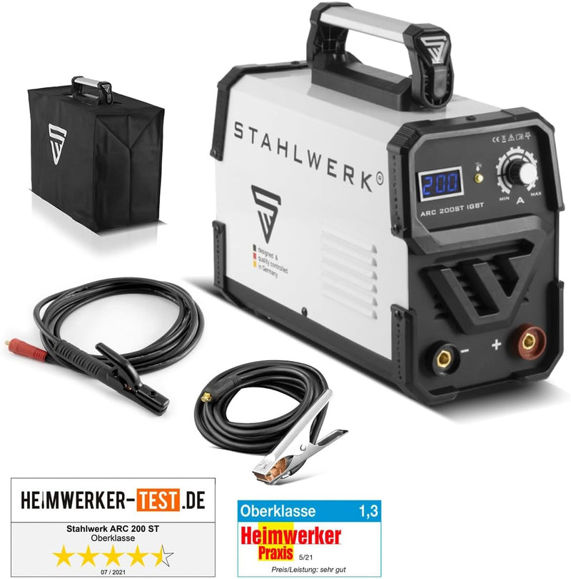 STAHLWERK ARC 200 ST IGBT - Schweissgerät DC MMA/E-Hand/Lift-TIG Welder mit echten 200 Ampere sehr k