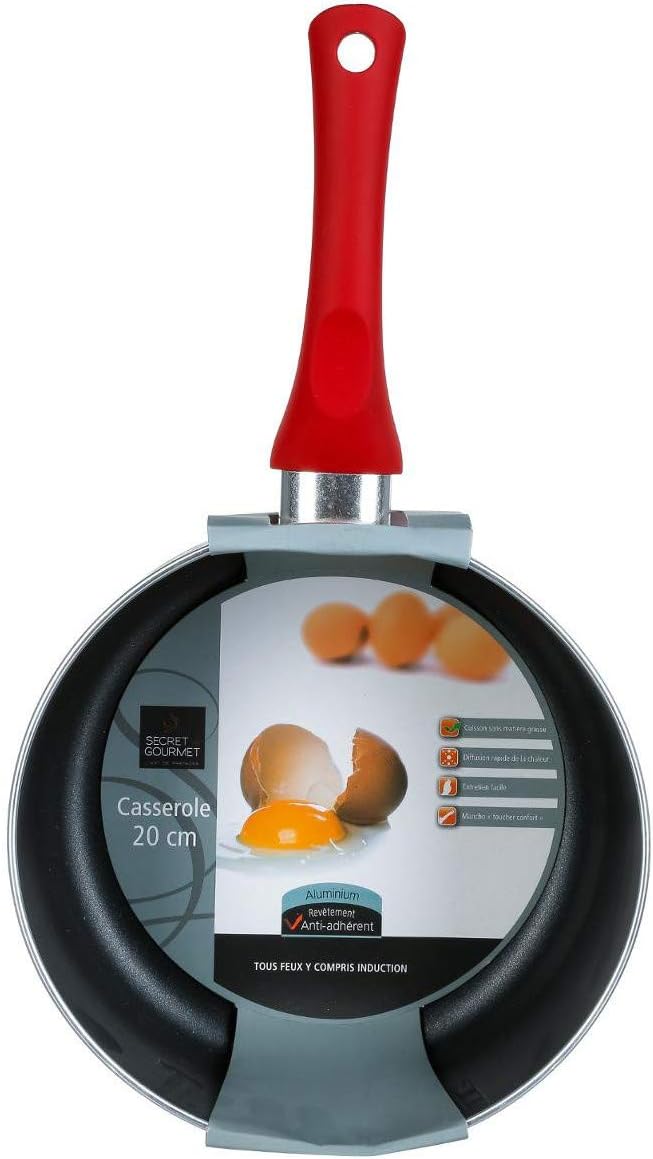 Stieltopf aus Aluminium, 20 cm cm Rot, cm Rot
