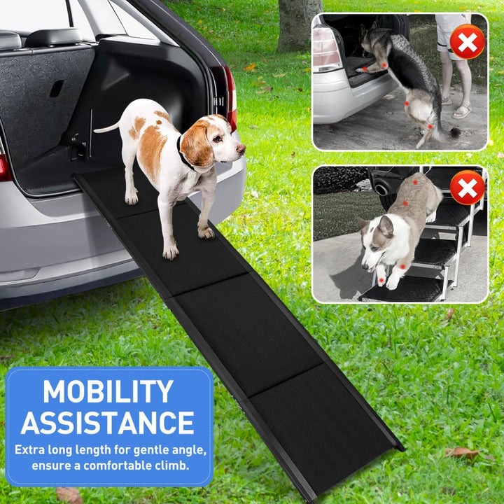 Gadpiparty 180x50cm Hunderampe Auto Klappbar, Klappbare Rampe für Hunde bis 136kg, rutschfeste Teppi
