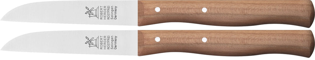 2x Gemüsemesser, kleines Küchenmesser, Schälmesser, 6,5 cm Windmühlenmesser Kirschbaum