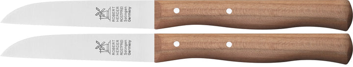 2x Gemüsemesser, kleines Küchenmesser, Schälmesser, 6,5 cm Windmühlenmesser Kirschbaum