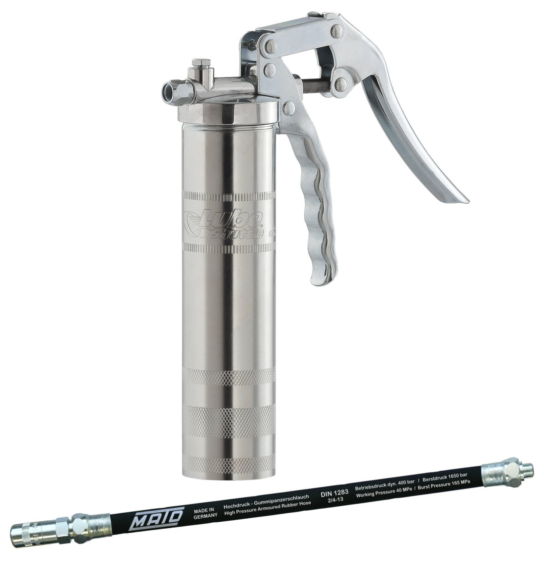 Mato Lube-Shuttle® TG Einhandfettpresse Mit Anschlussgewinde M10x1, Zubehör:Sicherheits-Gummipanzers