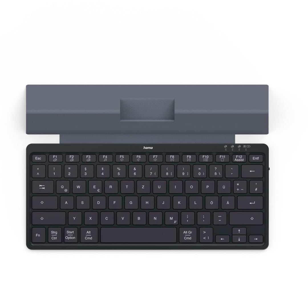 Hama Multi-Device-Tastatur Travel 600", Hülle, Bluetooth®, klein, kabellose Tastatur QWERTZ DE, schw