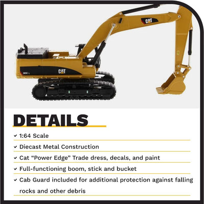 Diecast Masters 85694 - Caterpillar Kettenbagger 385C, detailgetreues CAT Baufahrzeug in Displayfens