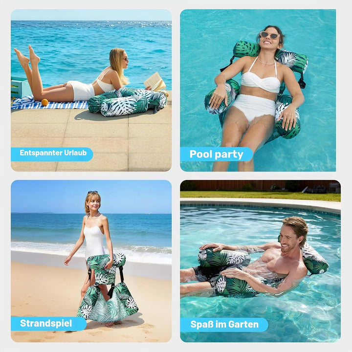 SLOOSH Luftmatratze Pool Wasser für Erwachsene, aufblasbarer Sessel, schwimmende Hängematte, aufblas