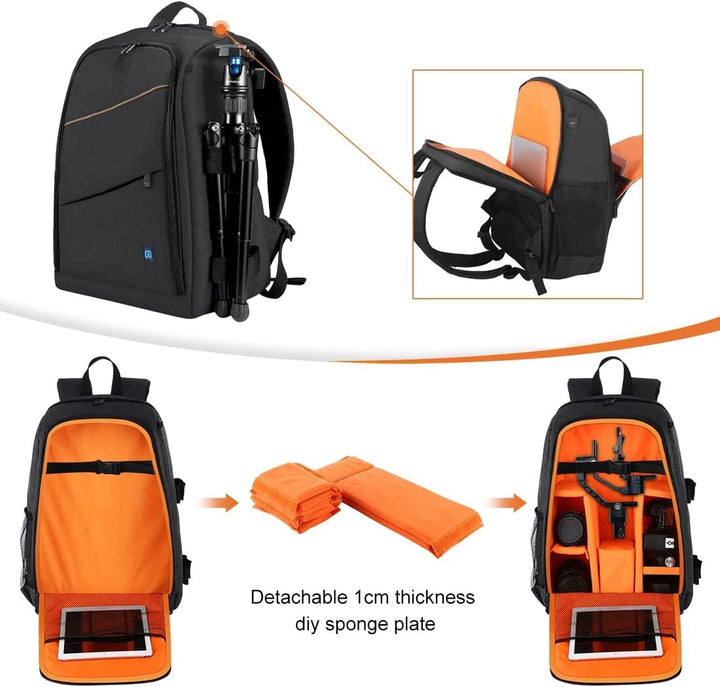 König Design Kamerarucksack Rolltop Fotorucksack Wasserdicht Robuste Rucksack für Spiegelreflexkamer