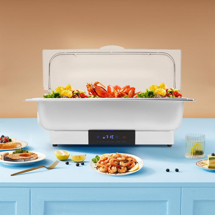 Elektrische Buffetwärmer Speisenwärmer Chafing Dish Buffet Wärmer Edelstahl Behälter 9L 15L Lebensmi