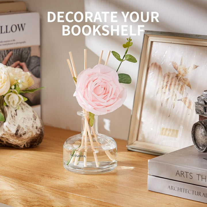 Blume Raumduft Diffuser 120 Tage Rose Duft für Badezimmer Deko, Natürlich und Langanhaltend Aroma Di