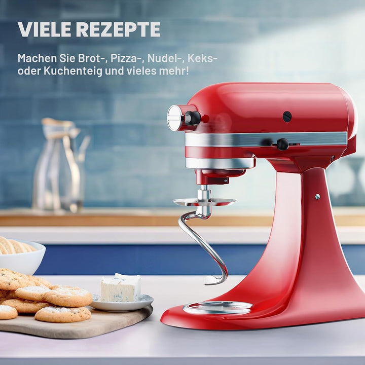 Cofun Edelstahl SpiralKnethaken für KitchenAid Zubehör, Knethaken für KitchenAid 4,5-5 Quart Kipp-St