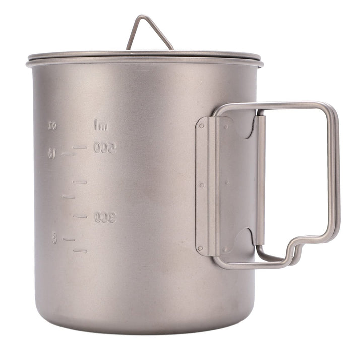 FOUF Titan-Becher, 750 Ml, Outdoor-Wand-Isolierbecher, Campingbecher mit Klappbaren Griffen und Deck