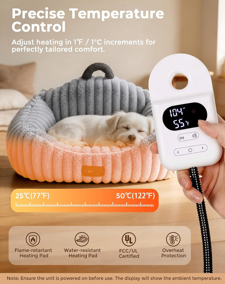 Smart Beheiztes Katzenbett, 25–50 °C Einstellbar, Drucksensor, M