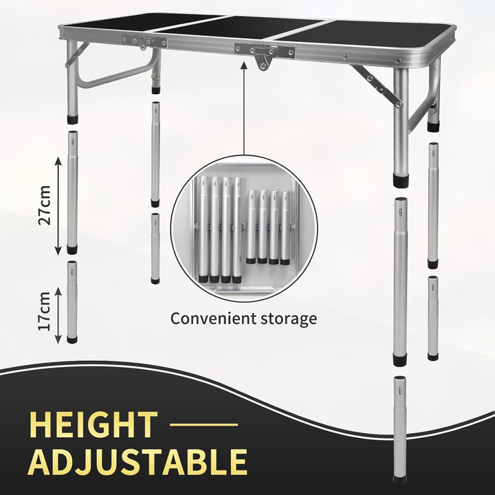 CPROSP Campingtisch Klappbar 90 * 40cm, Koffertisch Camping Faltbar, Camping Tisch, Markttisch Höhen
