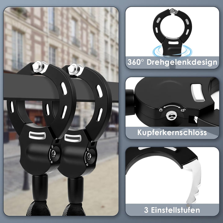E Scooter Schloss, Schloss für E Scooter mit Silikonschutz Gegen Kratzer, Diebstahlschutz Handschell