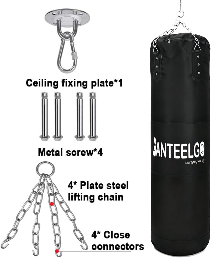 Boxsack Hängend für Erwachsene Kinder Ungefüllt: JanTeelGO 120cm Oxford Stoff Boxing Punching Bag Se