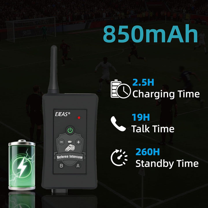 EJEAS FBIM Professionelles Fussball Schiedsrichter Bluetooth Intercom Headset Kommunikationssystem m