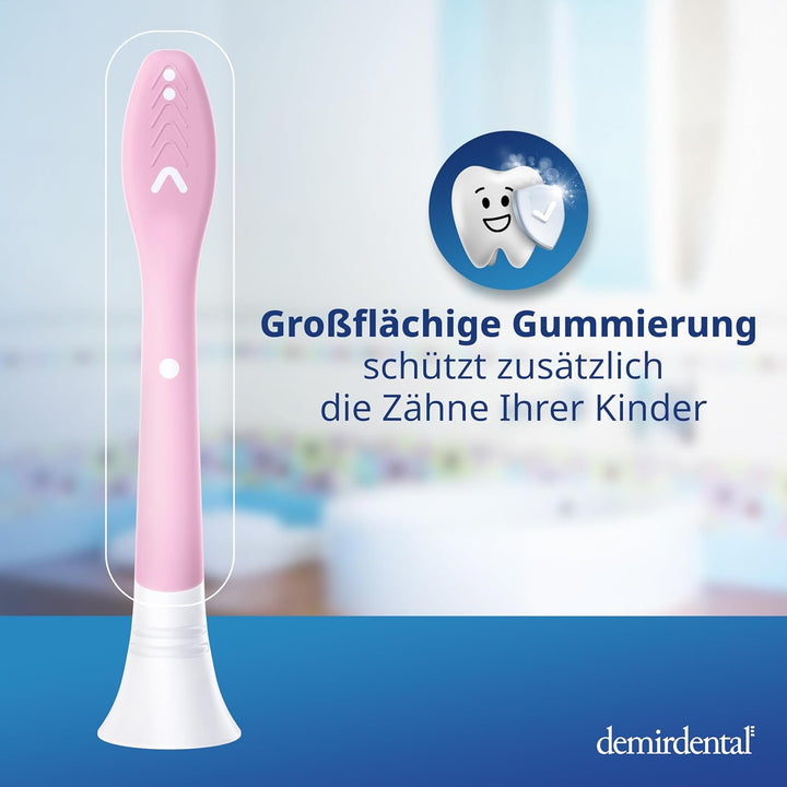 demirdental Kinder Ersatzbürsten passend für Philips Sonicare Kids, Bürstenköpfe ab 7 Jahre, entspri