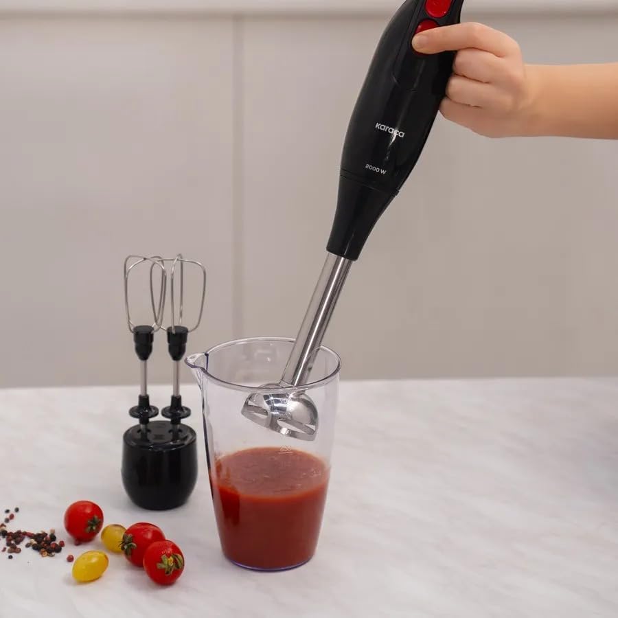 Karaca Pro-Multimax Küchenroboter, Schwarz & Silber, 2000W - Leistungsstarker Küchenhelfer für viels