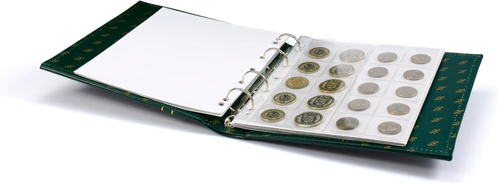 Leuchtturm 301280 Münzalbum NUMIS Classic - inkl. Schutzkassette & 5 Hüllen für Münzen mit Ø 44, 34,