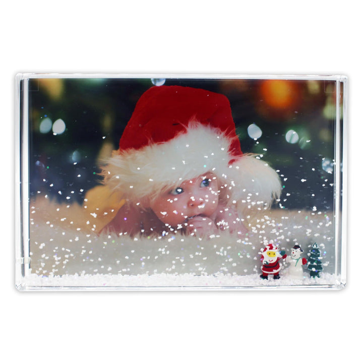 Adventa Glitzer-Bilderrahmen, klares Acryl, 4 x 6 cm, ideales personalisiertes Geschenk oder Heimdek