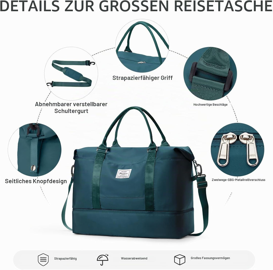Gross Reisetasche Damen Handgepäck Tasche Sporttasche Weekender Bag Schwimmtasche Wasserdicht Travel