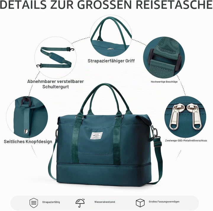 Gross Reisetasche Damen Handgepäck Tasche Sporttasche Weekender Bag Schwimmtasche Wasserdicht Travel