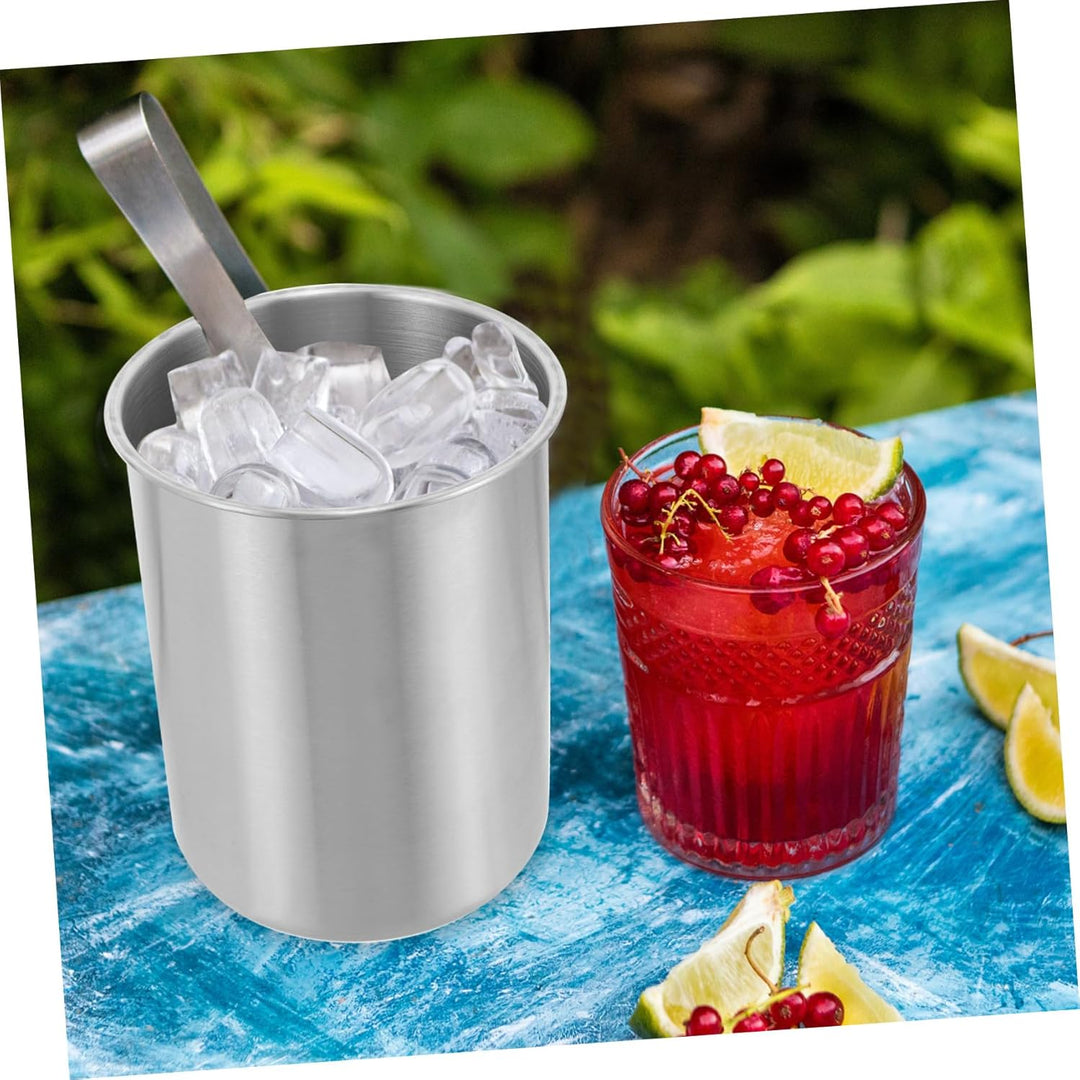Cabilock Edelstahl Eiswürfelbehälter Eiskühlkübel Für Bar Aufbewahrungshalter Für Wein Und Bier Glat
