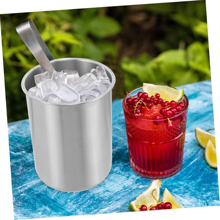 Cabilock Edelstahl Eiswürfelbehälter Eiskühlkübel Für Bar Aufbewahrungshalter Für Wein Und Bier Glat