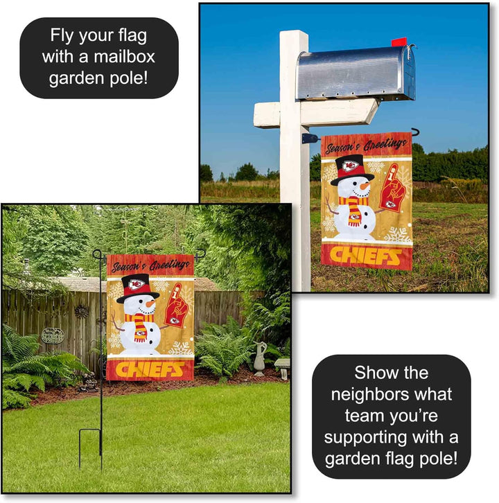 Kansas City Chiefs Urlaub Winter Schnee Garten Flagge Doppelseitiges Banner