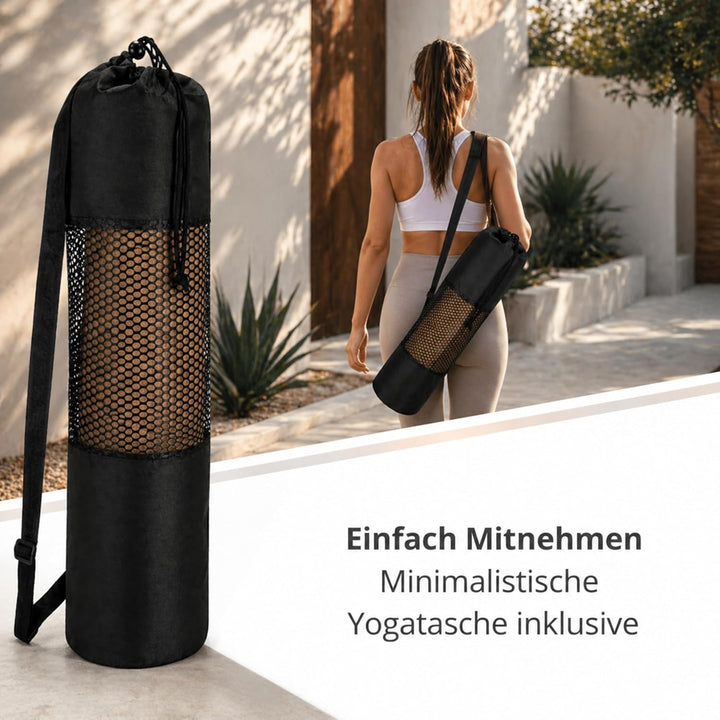 Premium Kork Yogamatte (5 mm, 183×66 cm) – Rutschfeste Fitnessmatte mit Ausrichtungslinien – Umweltf