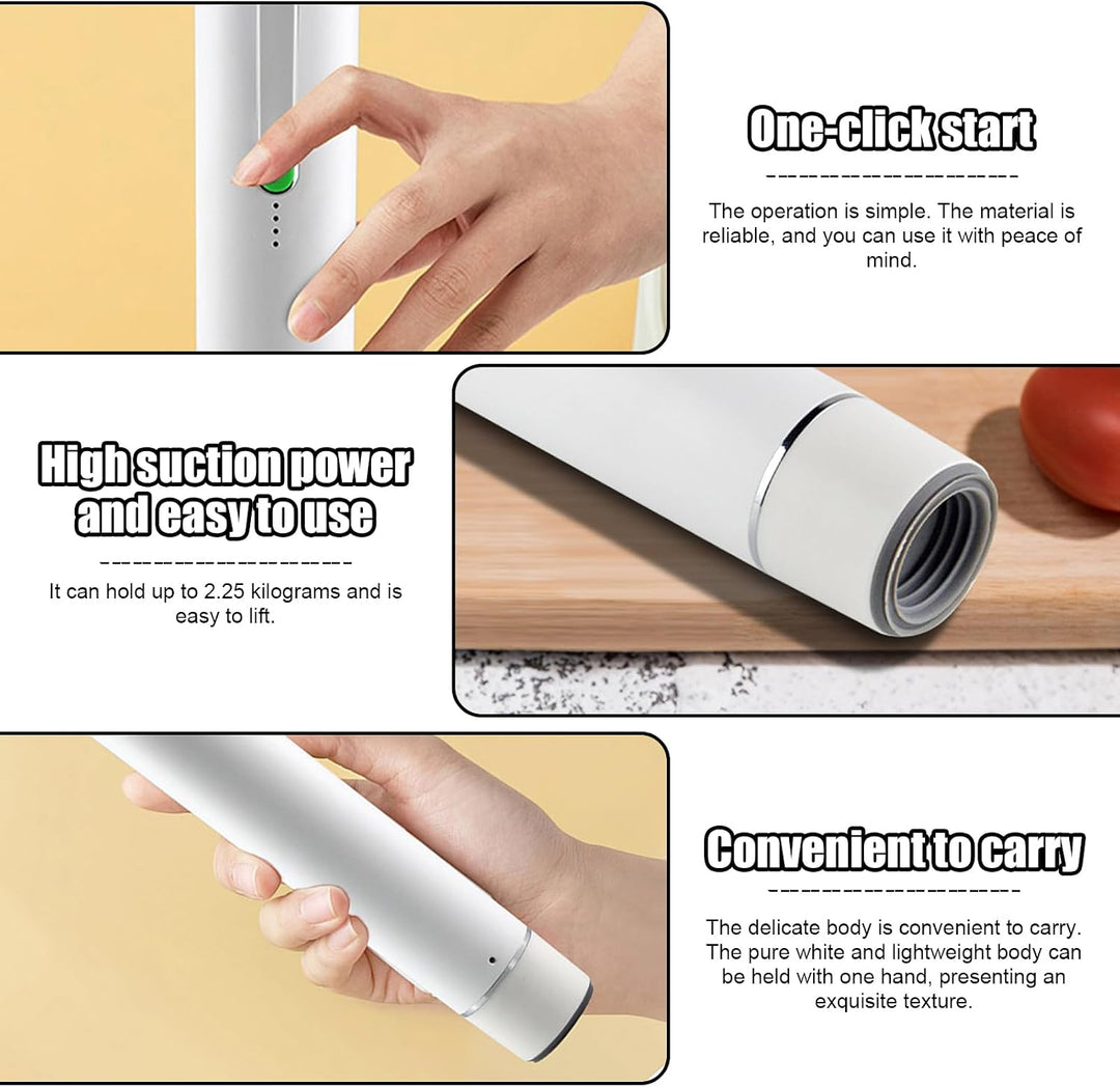 Vakuumiergerät Handheld, Vakuumierer Für Lebensmittel Mit 30 Vakuumbeuteln, 1200mAh Akku, Type-C Lad