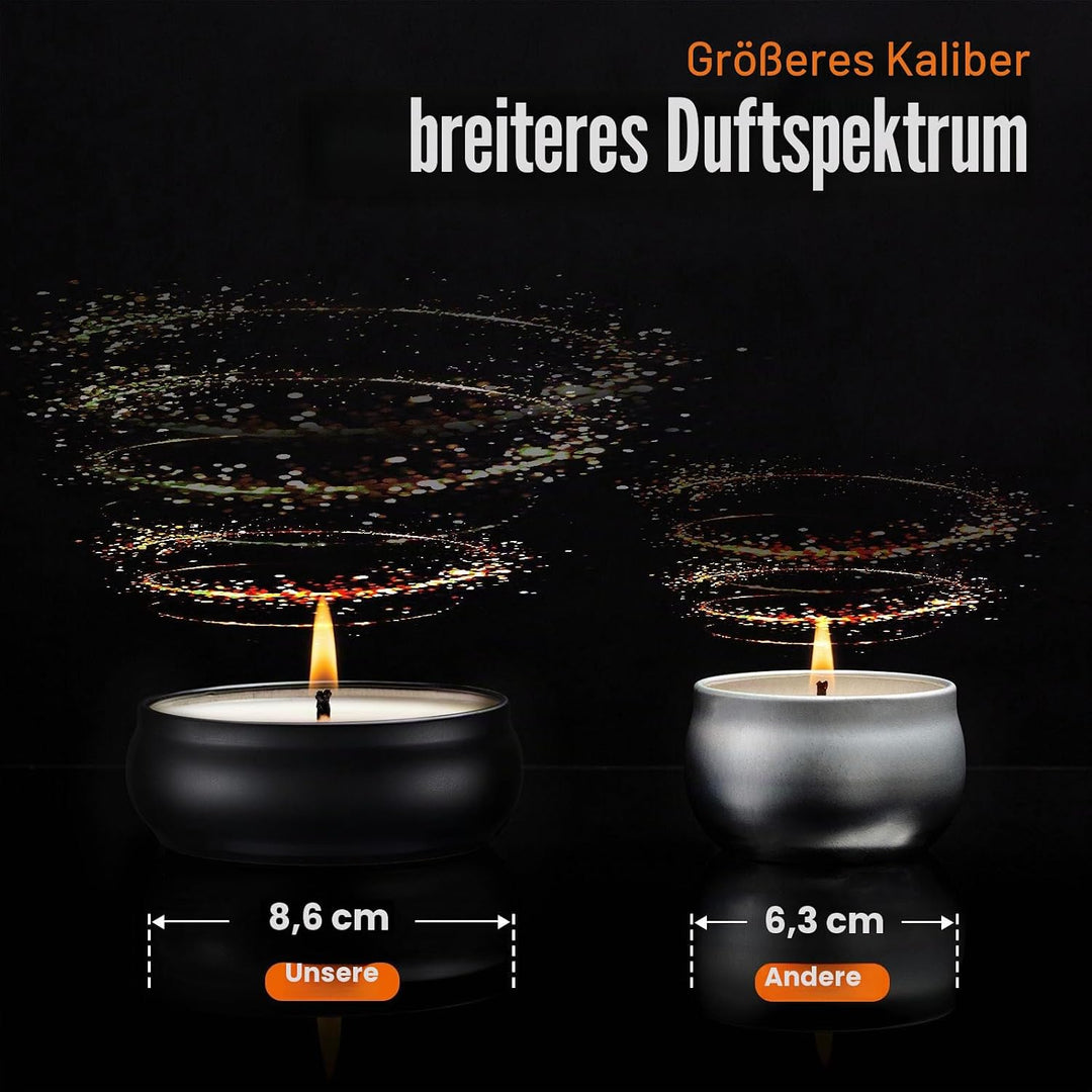 24er Set Schwarz Kerzengläser mit Deckel, 120 ml Weitmundige Leere Gläser für Handgemachte Kerzen, i