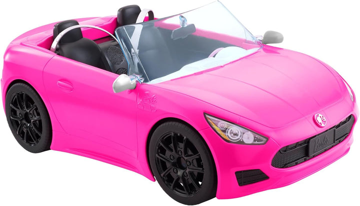 Barbie HBT92 - Cabrio-Fahrzeug, pink mit rollenden Rädern und realistischen Details, 2-Sitzer, Spiel