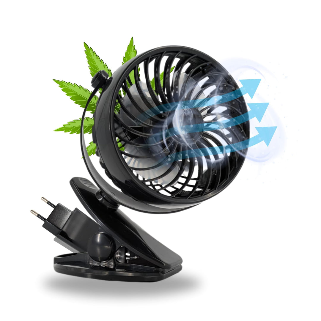 PREMIUM 230V Ventilator Grow mit Kabel für Steckdose Clip Klipp Klemme Klemmventilator I Clipventila