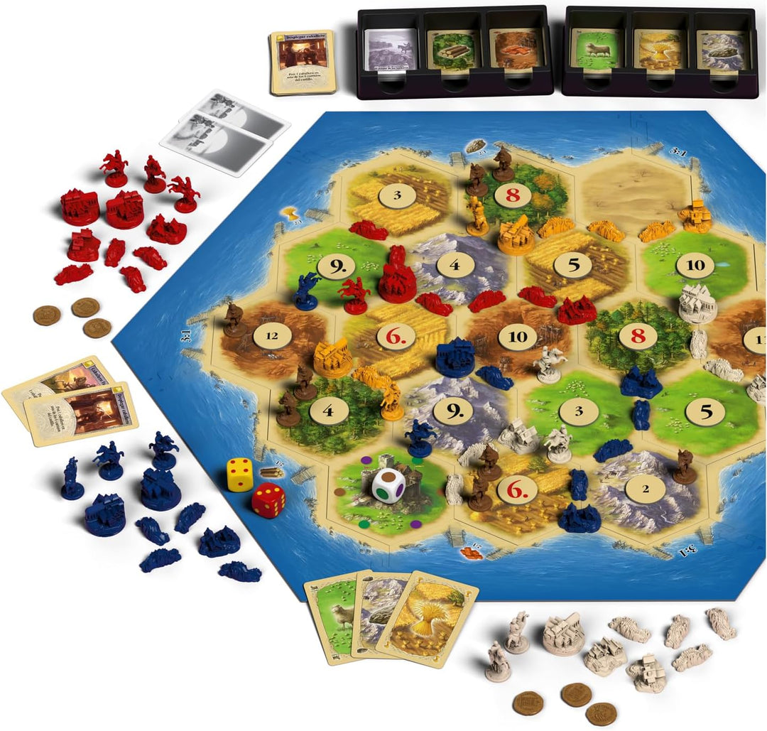 Devir - Catan Erweiterung Märkte und Barbarien, Brettspiel, BGMERCADERES, Mehrfarbig, Catan