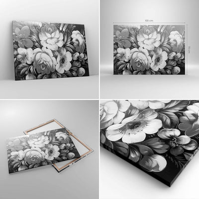 Bilder auf Leinwand 100x70cm Leinwandbild Blume Blumenstrauss Blatt Gross Wanddeko Bild Schlafzimmer