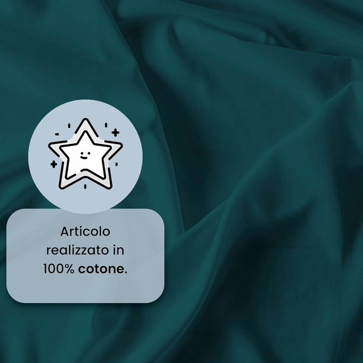 Italian Bed Linen Max Color Bettwäsche-Set, Benzin grün, Doppelte 2 Sitze Petrolgrün, 2 Sitze Petrol