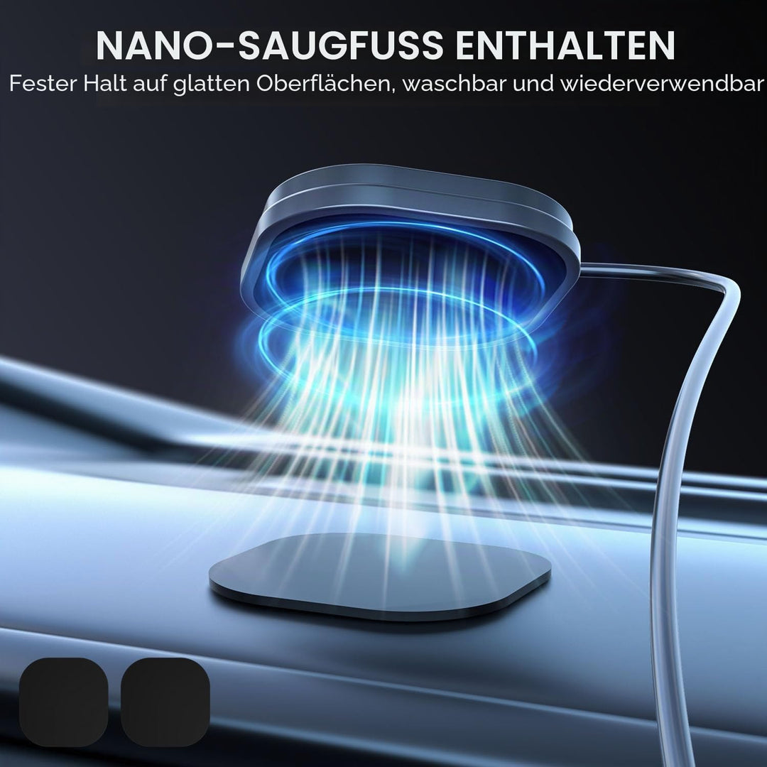 25W Magnetisches Wireless Autoladegerät, Polmxs für MagSafe Ladegerät Auto mit Nano-Saugfuss, Indukt