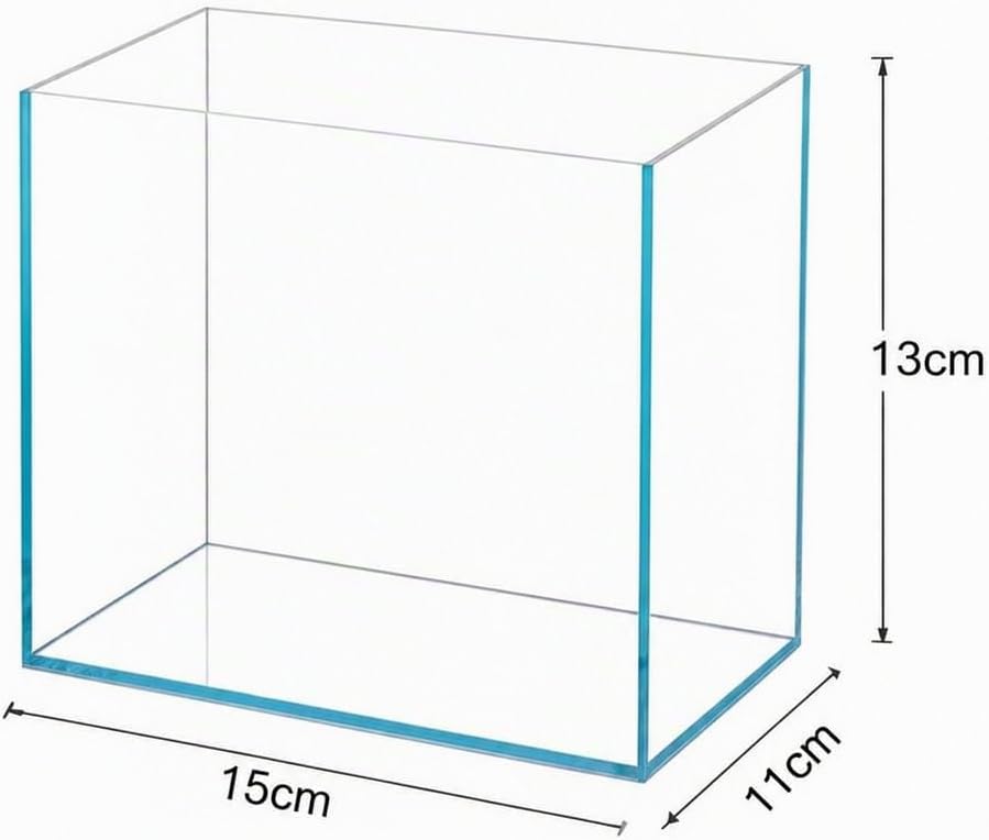 Würfel Fischglas 15 * 11 * 13CM - Ultraweisses Glas Aquarium | Kompakt Becken für Heimdekoration 15*
