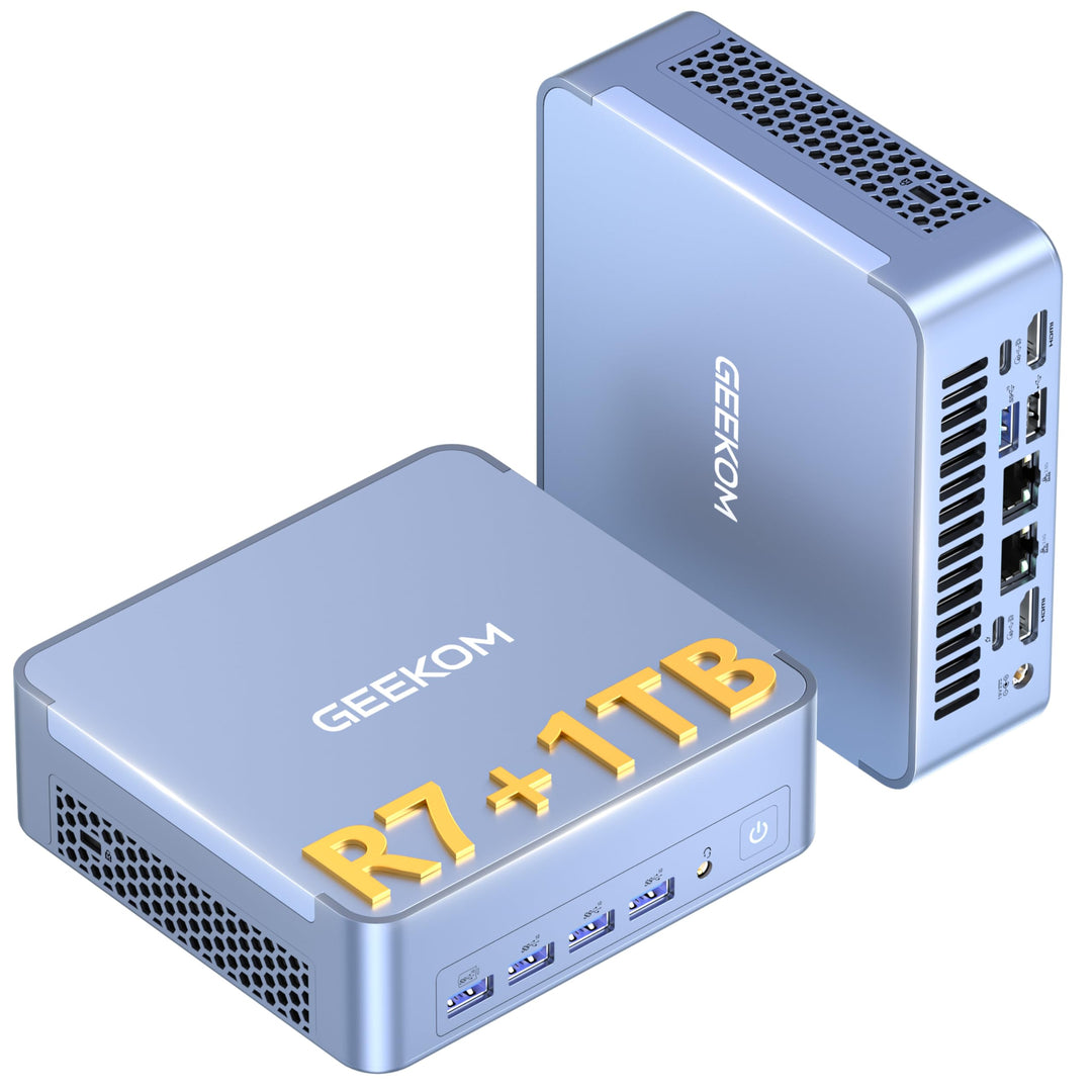 GEEKOM Mini PC AX8 Max Windows 11 Pro Vorinstalliert mit AMD Ryzen 7 8745HS,16GB DDR5+1TB SSD, AMD R