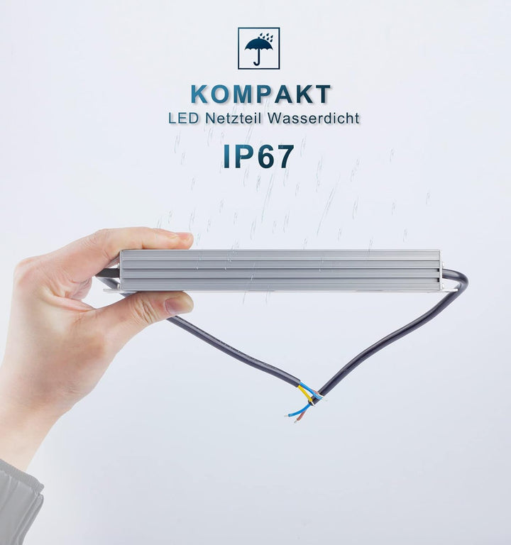 DUSKTEC LED Trafo 12V 300W Transformator IP67, Wasserdicht LED Netzteil Treiber AC 230V auf DC 12 Vo