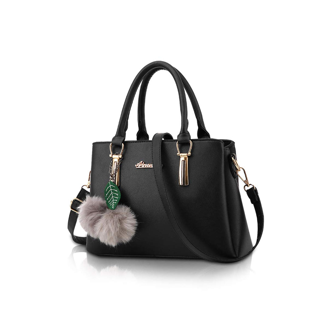 Nicole&Doris Neue PU-Leder beiläufige Art und Weise Handtasche Schultertasche Messenger Bag Schwarz,