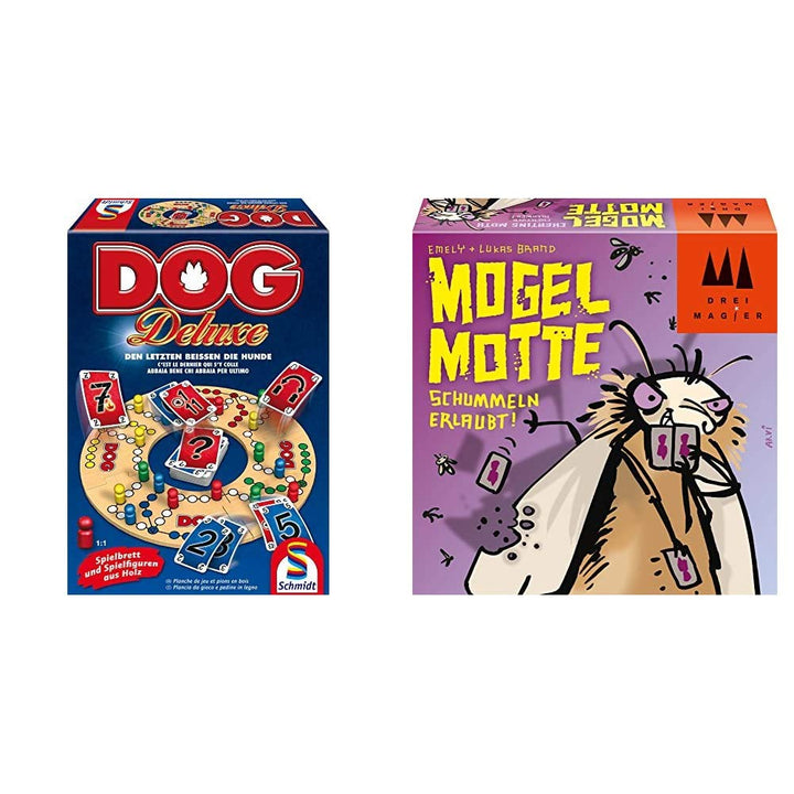 Schmidt Spiele 49274 Dog Deluxe & 40862 Mogel Motte, DREI Magier Kartenspiel