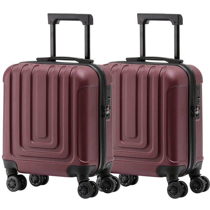 Flight Knight Premium 2er-Set Hartschalen-Handgepack - 8 Spinner-Rollen - TSA-Schloss & USB-Anschlus