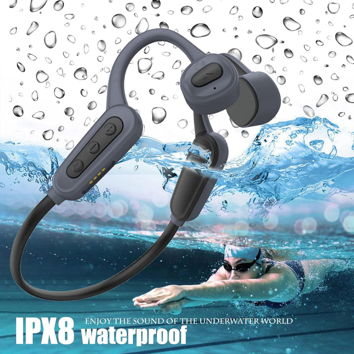 ESSONIO Bluetooth Headphones on Ear Sport Bone Conduction Kopfhörer with 16GB Memory IPX8 Waterproof